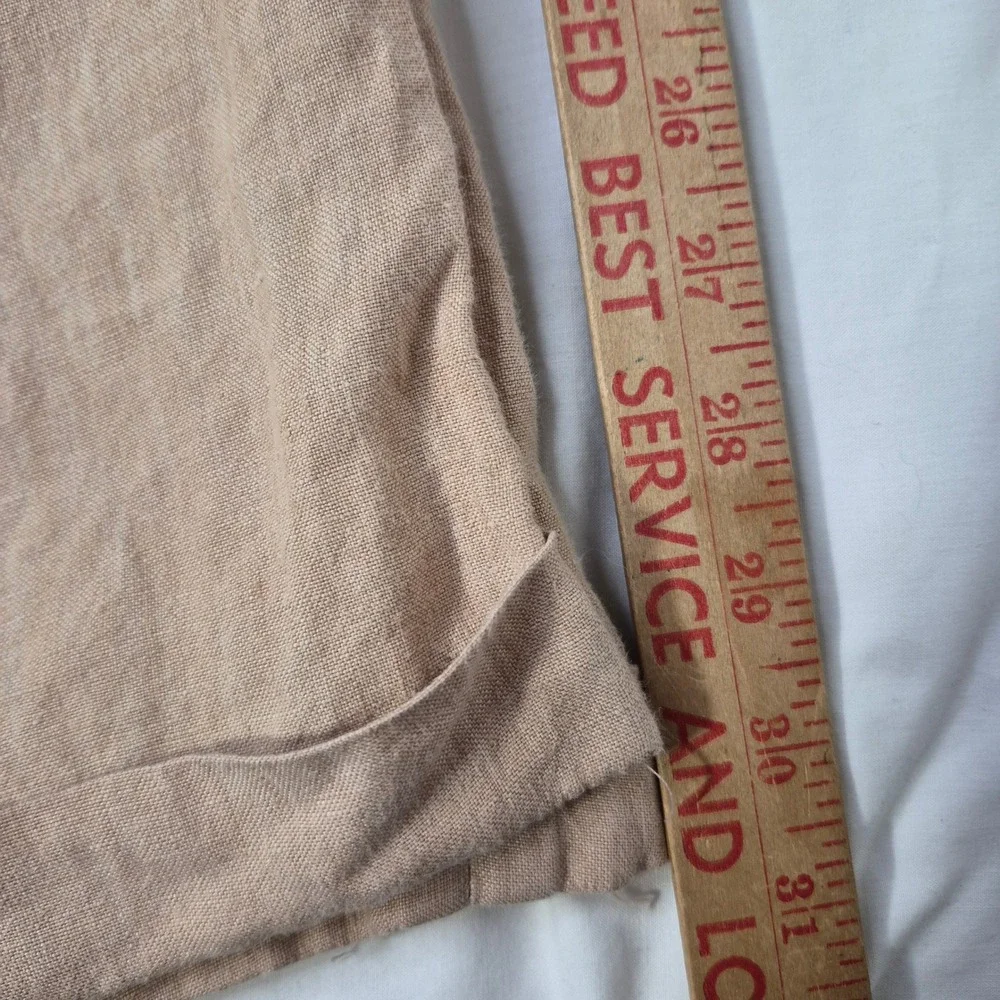 Inserch Linen Pants Mens 44 Relaxed Pleated Tan 100% Linen Cuffed Summer Beach